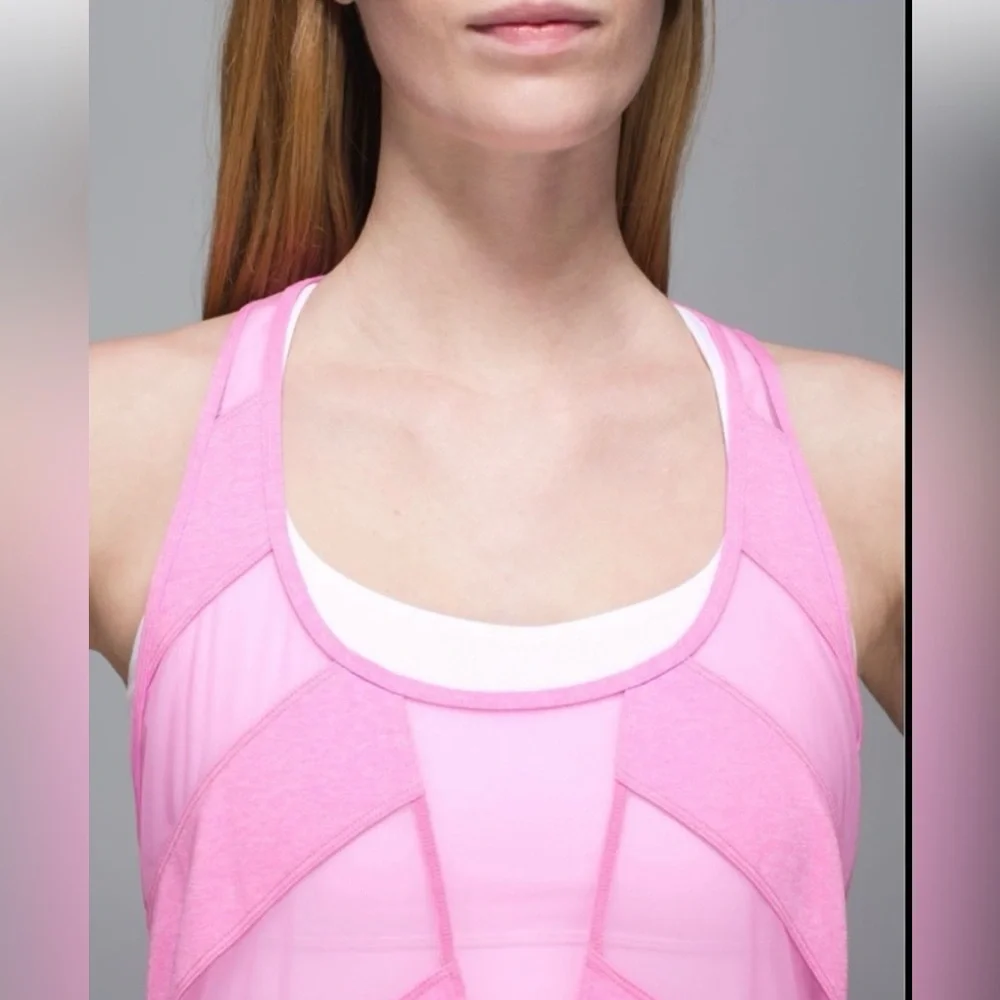 Lululemon tank If You're Lucky Heathered Vintage Pink / Raspberry Glo Light M‎